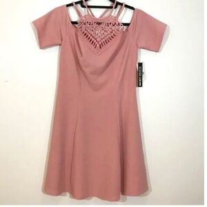 NWT Design Lab By Lord & Taylor Women’s Pink Dress Open With Front Lace Details